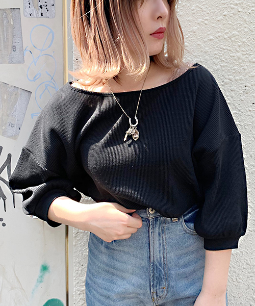 apres jour（アプレジュール）の「2WAYワッフル袖ボリュームトップス【ZOZOTOWN限定アイテム】（Tシャツ/カットソー・レディース・ブラック/ベージュ/オフホワイト/ブルー/ホワイト系その他/ピンク系その他/スモークピンク・フリー）」の20枚目の写真