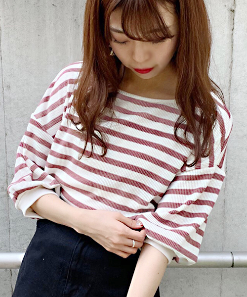 apres jour（アプレジュール）の「2WAYワッフル袖ボリュームトップス【ZOZOTOWN限定アイテム】（Tシャツ/カットソー・レディース・ブラック/ベージュ/オフホワイト/ブルー/ホワイト系その他/ピンク系その他/スモークピンク・フリー）」の22枚目の写真