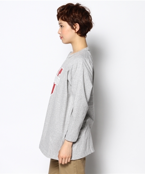 BEAMS BOY(ビームスボーイ)の「○CHAMPION / US BIGラグランT(Tシャツ/カットソー・レディース・ライトグレー/ワイン・X-LARGE)」の7枚目の写真