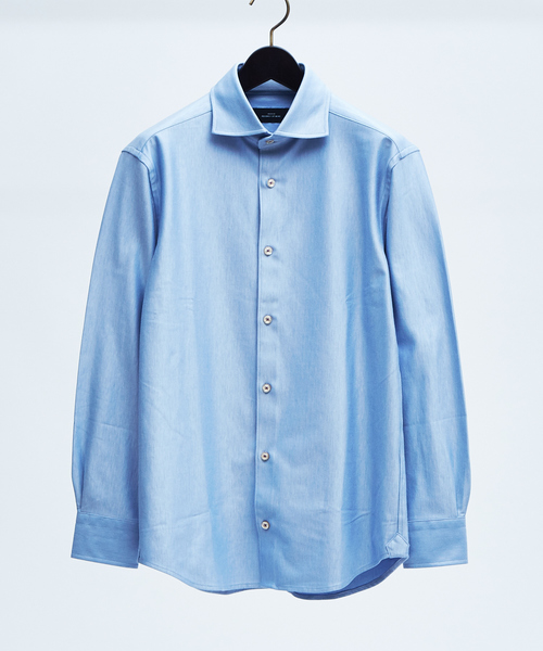 RECENCY OF MINE（リーセンシー オブ マイン）の「【Recency of Mine】36ゲージ コンパクト モックロディ 無地 シャツ（シャツ/ブラウス・メンズ・ホワイト/サックスブルー/ベージュ・44/46/48/50/52）」の16枚目の写真