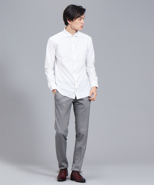 RECENCY OF MINE（リーセンシー オブ マイン）の「【Recency of Mine】36ゲージ コンパクト モックロディ 無地 シャツ（シャツ/ブラウス・メンズ・ホワイト/サックスブルー/ベージュ・44/46/48/50/52）」の14枚目の写真