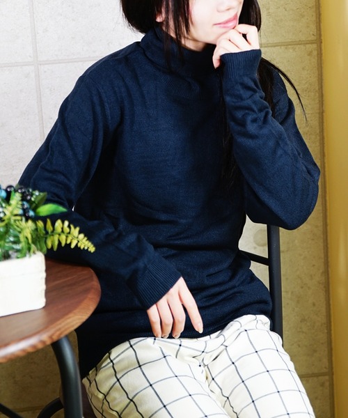 WESTSEA(ウエストシー)の「WEB限定 カシミヤタッチ タートルネックニットセーター(ニット/セーター・メンズ・ホワイト/ブラック/ベージュ/ネイビー/ワイン/チャコール/モカ/グレー/ブルー/カーキ・S/M/L/XL)」の8枚目の写真