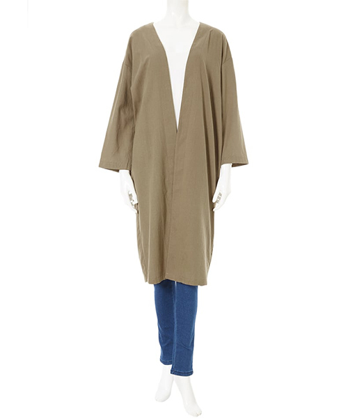 fifth（フィフス）の「コットンノーカラーガウン（カーディガン/ボレロ・レディース・ベージュ/カーキ・MEDIUM）」の4枚目の写真