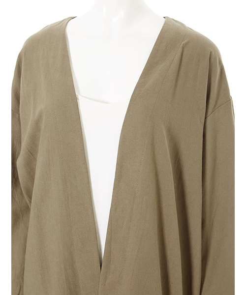 fifth（フィフス）の「コットンノーカラーガウン（カーディガン/ボレロ・レディース・ベージュ/カーキ・MEDIUM）」の7枚目の写真
