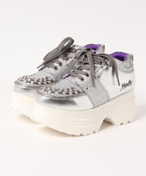 YOSUKE（ヨースケ）の「「YOSUKE/ヨースケ」厚底レースアップスニーカー（スニーカー・レディース・レオパード/ブラック/レッド系その他/ホワイト/シルバー/クリアブラック/ゴールド系その他・23/24/22.5/24.5/23.5）」の5枚目の写真