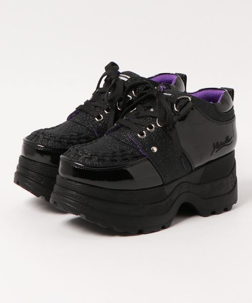 YOSUKE（ヨースケ）の「「YOSUKE/ヨースケ」厚底レースアップスニーカー（スニーカー・レディース・レオパード/ブラック/レッド系その他/ホワイト/シルバー/クリアブラック/ゴールド系その他・23/24/22.5/24.5/23.5）」の4枚目の写真