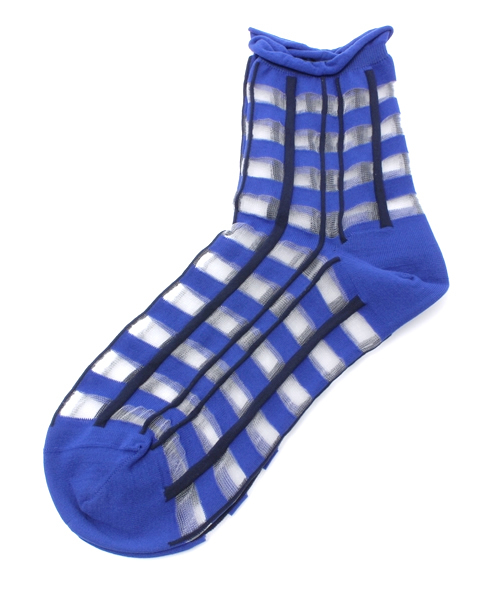 Ray BEAMS（レイビームス）の「Ray BEAMS / シースルーチェックソックス（ソックス/靴下・レディース・ブラック/レッド/ブルー・ONE SIZE）」の3枚目の写真