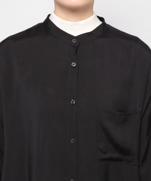 PAGEBOY（ページボーイ）の「バンドカラールーズシャツ（シャツ/ブラウス・レディース・ブラック/オフホワイト/ライトグリーン・FREE）」の10枚目の写真