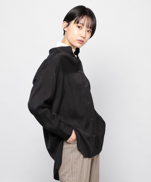 PAGEBOY（ページボーイ）の「バンドカラールーズシャツ（シャツ/ブラウス・レディース・ブラック/オフホワイト/ライトグリーン・FREE）」の19枚目の写真