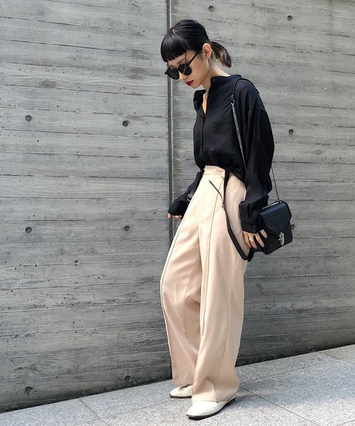 PAGEBOY（ページボーイ）の「バンドカラールーズシャツ（シャツ/ブラウス・レディース・ブラック/オフホワイト/ライトグリーン・FREE）」の18枚目の写真