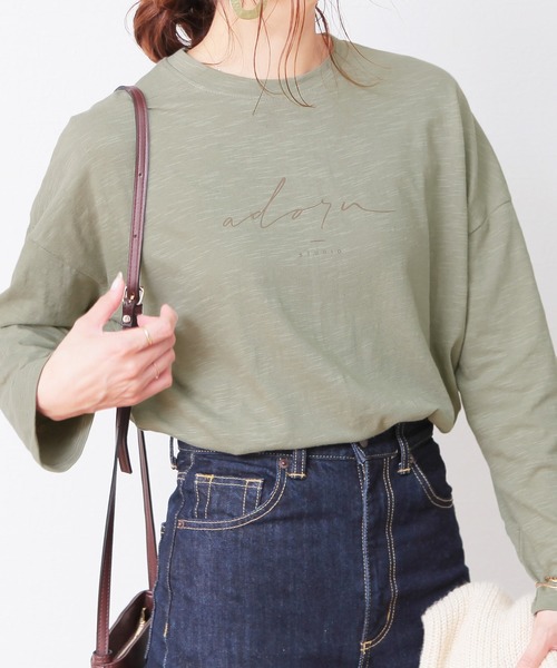 reca（レカ）の「ロゴTシャツ（Tシャツ/カットソー・レディース・オフホワイト/ブラック/ベージュ/カーキ・FREE）」の4枚目の写真