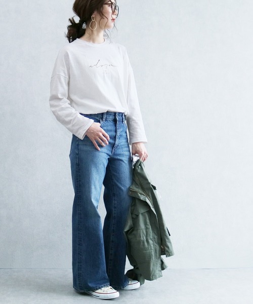 reca（レカ）の「ロゴTシャツ（Tシャツ/カットソー・レディース・オフホワイト/ブラック/ベージュ/カーキ・FREE）」の8枚目の写真