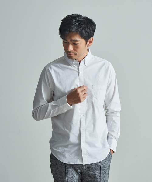 ABAHOUSE GRAY(アバハウスグレイ)の「【展開店舗限定】ストレッチオックスボタンダウンシャツ(シャツ/ブラウス・メンズ・ホワイト/ホワイト系その他/グレー系その他/ブルー系その他・46/48/50)」の2枚目の写真