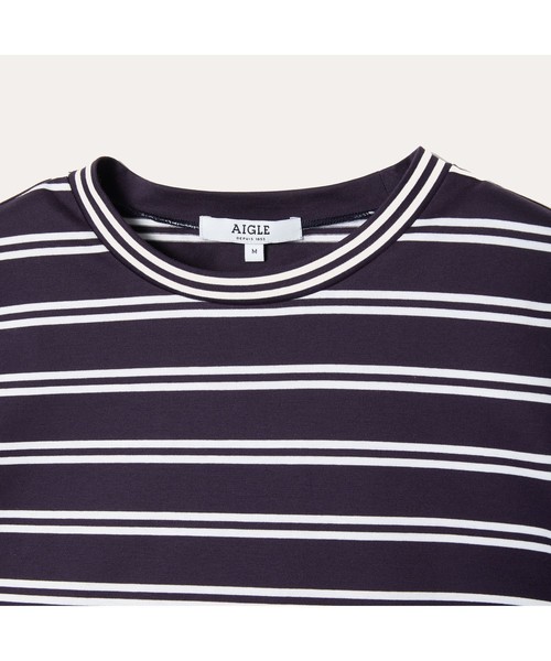 AIGLE(エーグル)の「吸水速乾 エーグル ダブルストライプTシャツ(Tシャツ/カットソー・メンズ・ホワイト/エメラルド/ダークネイビー・LL/S/M/L)」の8枚目の写真
