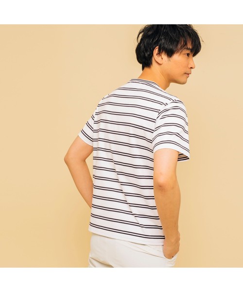 AIGLE(エーグル)の「吸水速乾 エーグル ダブルストライプTシャツ(Tシャツ/カットソー・メンズ・ホワイト/エメラルド/ダークネイビー・LL/S/M/L)」の10枚目の写真