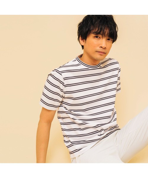 AIGLE(エーグル)の「吸水速乾 エーグル ダブルストライプTシャツ(Tシャツ/カットソー・メンズ・ホワイト/エメラルド/ダークネイビー・LL/S/M/L)」の11枚目の写真