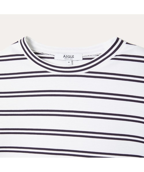 AIGLE(エーグル)の「吸水速乾 エーグル ダブルストライプTシャツ(Tシャツ/カットソー・メンズ・ホワイト/エメラルド/ダークネイビー・LL/S/M/L)」の14枚目の写真