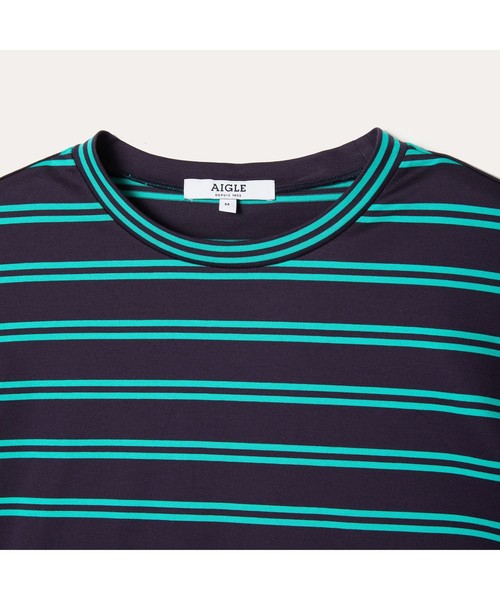 AIGLE(エーグル)の「吸水速乾 エーグル ダブルストライプTシャツ(Tシャツ/カットソー・メンズ・ホワイト/エメラルド/ダークネイビー・LL/S/M/L)」の19枚目の写真