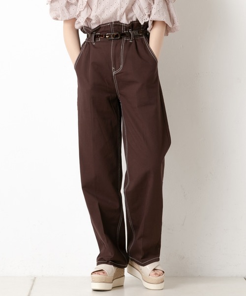 one after another NICE CLAUP(ワンアフターアナザーナイスクラップ)の「センタープレスデニムパンツ(デニムパンツ・レディース・ネイビー/ブラウン/アイボリー/ケミカルウォッシュ・SMALL/MEDIUM)」の2枚目の写真