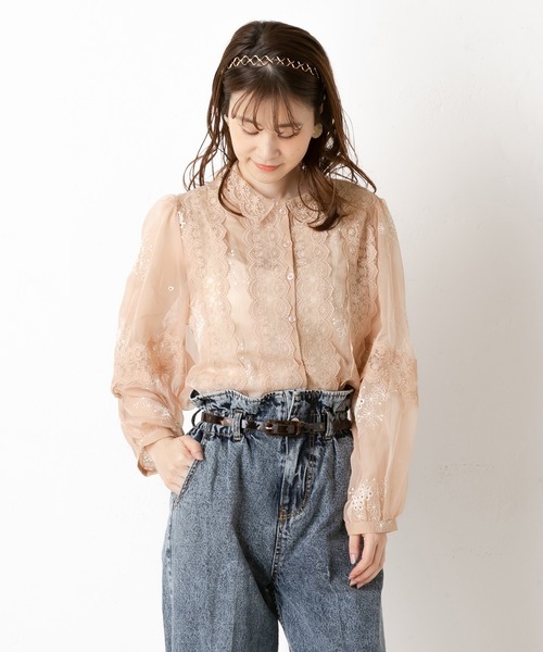 one after another NICE CLAUP(ワンアフターアナザーナイスクラップ)の「センタープレスデニムパンツ(デニムパンツ・レディース・ネイビー/ブラウン/アイボリー/ケミカルウォッシュ・SMALL/MEDIUM)」の9枚目の写真