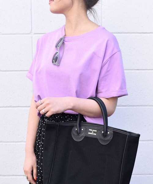 SHIPS any(シップス エニィ)の「SHIPS any:ラウンドヘムハーフスリーブTEE◇(Tシャツ/カットソー・レディース・ホワイト/ブラック/パープル・ONE SIZE)」の11枚目の写真