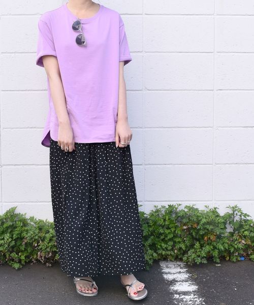 SHIPS any(シップス エニィ)の「SHIPS any:ラウンドヘムハーフスリーブTEE◇(Tシャツ/カットソー・レディース・ホワイト/ブラック/パープル・ONE SIZE)」の13枚目の写真