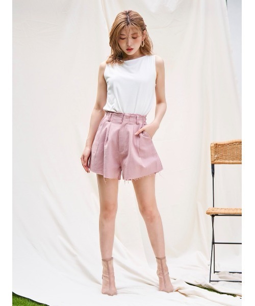 Darich（ダーリッチ）の「カットオフリネンショートパンツ（その他パンツ・レディース・ピンク/アイボリー・S/M）」の11枚目の写真