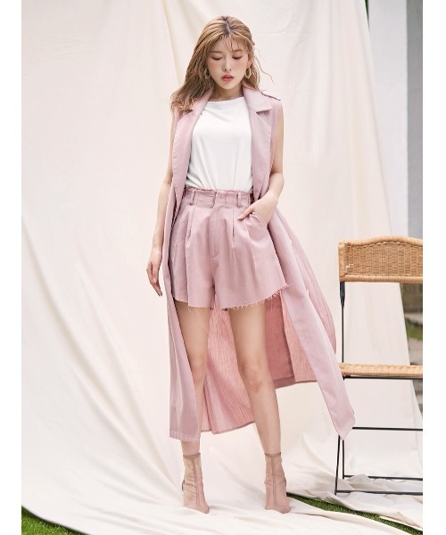 Darich（ダーリッチ）の「カットオフリネンショートパンツ（その他パンツ・レディース・ピンク/アイボリー・S/M）」の8枚目の写真