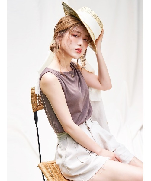 Darich（ダーリッチ）の「カットオフリネンショートパンツ（その他パンツ・レディース・ピンク/アイボリー・S/M）」の7枚目の写真