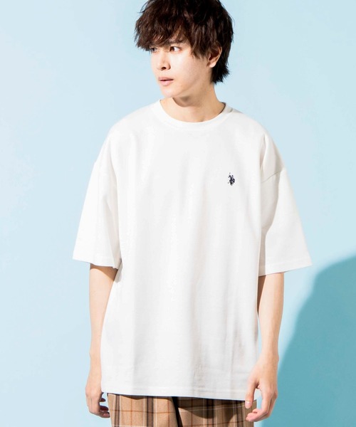 U.S. POLO ASSN.(ユーエスポロアッスン)の「∴WEGO/U.S. POLO ASSN. 別注ビッグTシャツ(Tシャツ/カットソー・メンズ・ダークグリーン/ブラウン/オフホワイト・MEDIUM/LARGE)」の4枚目の写真