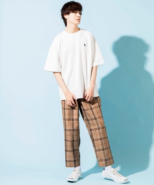 U.S. POLO ASSN.(ユーエスポロアッスン)の「∴WEGO/U.S. POLO ASSN. 別注ビッグTシャツ(Tシャツ/カットソー・メンズ・ダークグリーン/ブラウン/オフホワイト・MEDIUM/LARGE)」の5枚目の写真