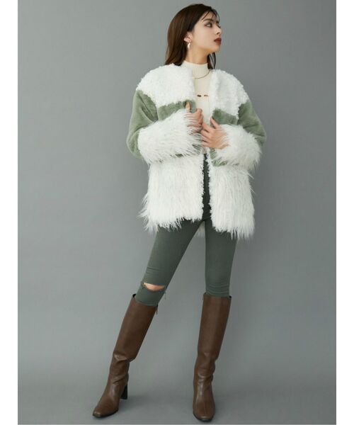 GYDA（ジェイダ）の「H/Wダメージカラースキニーパンツ（その他パンツ・レディース・ブラック/カーキ・SMALL/MEDIUM/X-SMALL）」の4枚目の写真