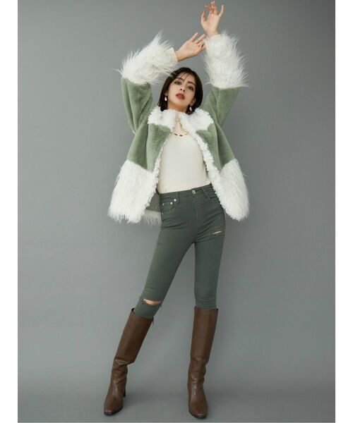 GYDA（ジェイダ）の「H/Wダメージカラースキニーパンツ（その他パンツ・レディース・ブラック/カーキ・SMALL/MEDIUM/X-SMALL）」の8枚目の写真