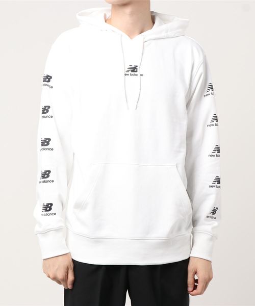 NEW BALANCE（ニューバランス）の「ニューバランス スウェットフーディ AMT03562（パーカー・メンズ・ピンク/ブラック/ホワイト・M/XL/L/XXL/S）」の2枚目の写真