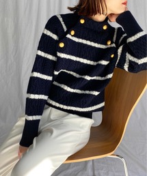 PICCIN | 【日本製】アラン柄ボタン付きニット(ニット/セーター)