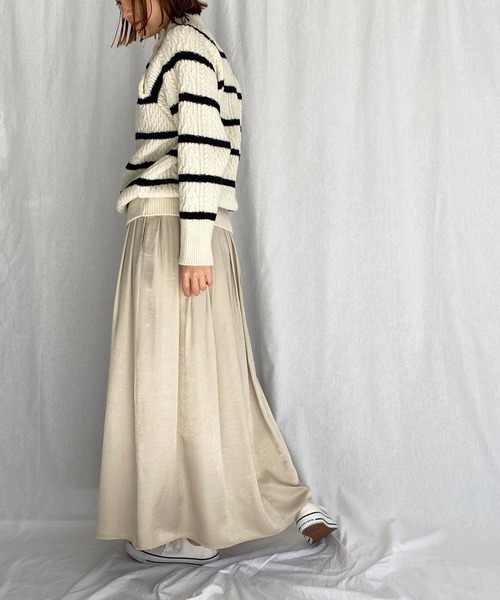 PICCIN（ピッチン）の「【日本製】アラン柄ボタン付きニット（ニット/セーター・レディース・ホワイト系その他/オフホワイト/ネイビー/ブルー系その他・M）」の22枚目の写真