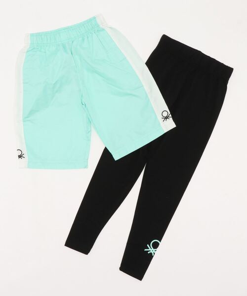 BENETTON (UNITED COLORS OF BENETTON)（ベネトンユナイテッドカラーズオブベネトン）の「【BENETTON / ベネトン】ショートパンツ / レギンスセット スポーツ  アウトドア（レギンス/スパッツ・キッズ・ブラック/グリーン/ピンク/レッド・130/140/150/160）」の3枚目の写真