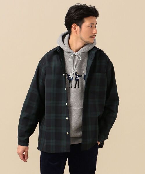 SHIPS（シップス）の「SC: ウォッシャブル ウール ギャバジン リラックスフィット チェック シャツ（シャツ/ブラウス・メンズ・ネイビー/カーキ/ブラウン・SMALL/LARGE/MEDIUM/X-LARGE）」の6枚目の写真