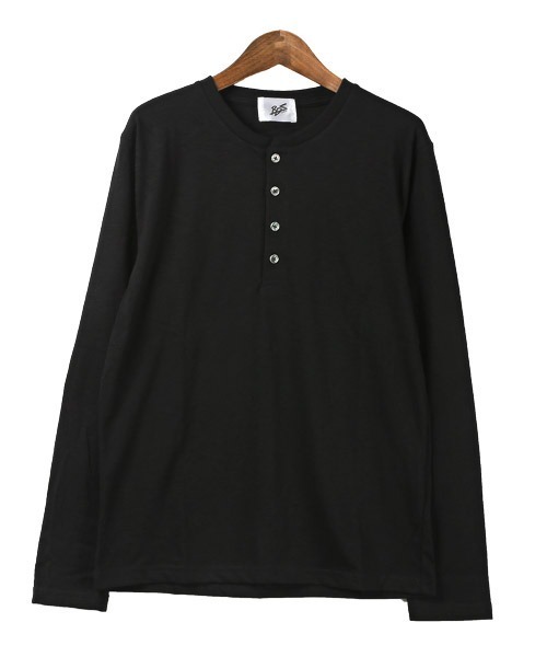 スラブヘンリーネック長袖Tシャツ（Tシャツ/カットソー