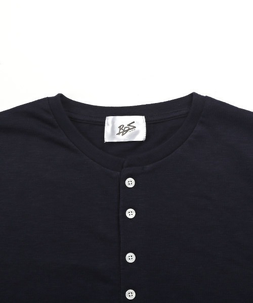 LUXSTYLE(ラグスタイル)の「スラブヘンリーネック長袖Tシャツ(Tシャツ/カットソー・メンズ・ホワイト/ブラック/ベージュ/ネイビー/グレー/カーキ/ピンク・M/L/XL)」の22枚目の写真