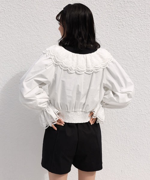 one after another NICE CLAUP（ワンアフターアナザーナイスクラップ）の「インナーセットコットンフリルブラウス（シャツ/ブラウス・レディース・オフホワイト/ブラック/ベージュ・FREE）」の5枚目の写真