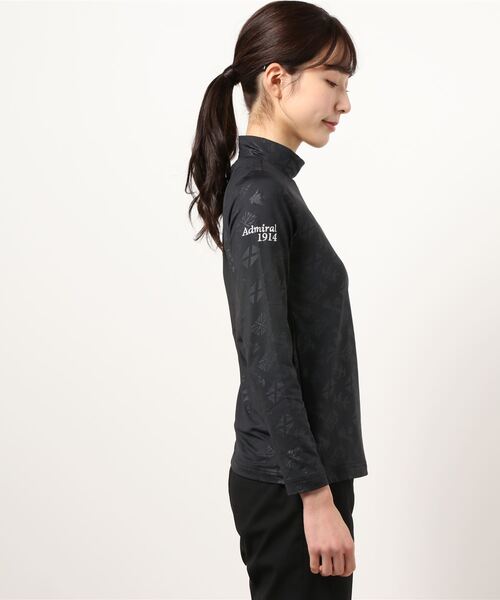 Admiral Golf（アドミラル　ゴルフ）の「[アドミラル ゴルフ] レディース アイリッシュエンボス ハイネックシャツ　（Tシャツ/カットソー・レディース・マスタード/カーキ/ブラック/バーガンディー/ネイビー/ホワイト・L/LL/M/S）」の7枚目の写真