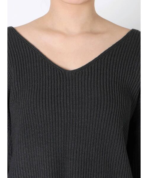 GYDA（ジェイダ）の「ECOレザーポケットニット TOPS（ニット/セーター・レディース・チャコールグレー/ベージュ/オフホワイト・FREE）」の15枚目の写真