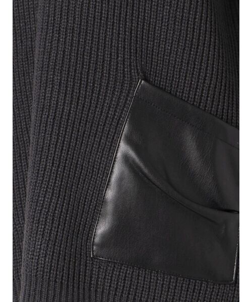 GYDA（ジェイダ）の「ECOレザーポケットニット TOPS（ニット/セーター・レディース・チャコールグレー/ベージュ/オフホワイト・FREE）」の21枚目の写真