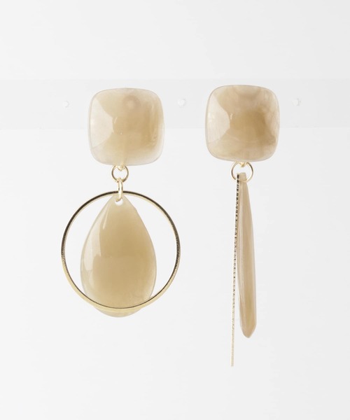 SMELLY（スメリー）の「カラーパーツコンビイヤリング（イヤリング・レディース・ベージュ/オレンジ・-）」の3枚目の写真