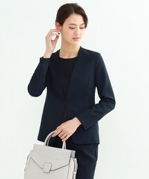 INDIVI（インディヴィ）の「◆「L」ナチュリーツイルノーカラージャケット（スーツジャケット・レディース）」