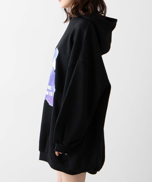 WEGO（ウィゴー）の「WEGO/BIGベアプリントパーカー（スウェット・レディース・ホワイト/ブラック・FREE）」の9枚目の写真