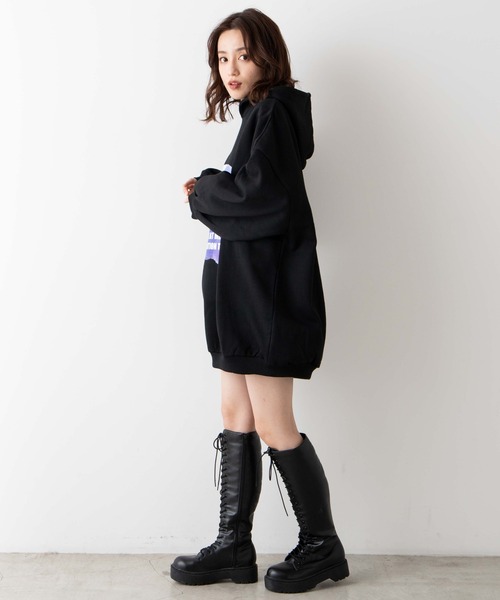 WEGO（ウィゴー）の「WEGO/BIGベアプリントパーカー（スウェット・レディース・ホワイト/ブラック・FREE）」の5枚目の写真