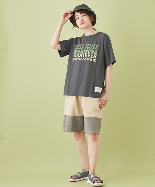 CUBE SUGAR（キューブシュガー）の「OE天竺 プリントＴシャツ（Tシャツ/カットソー・レディース・レッド/チャコールグレー/サックスブルー/マルチ/ホワイト・M）」の8枚目の写真