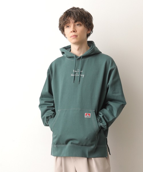 BEN DAVIS（ベンデイビス）の「【別注】BEN DAVIS 配色ステッチヘビー裏毛パーカー（パーカー・メンズ・ホワイト/ベージュ/グリーン/パープル・M/L/LL）」の15枚目の写真